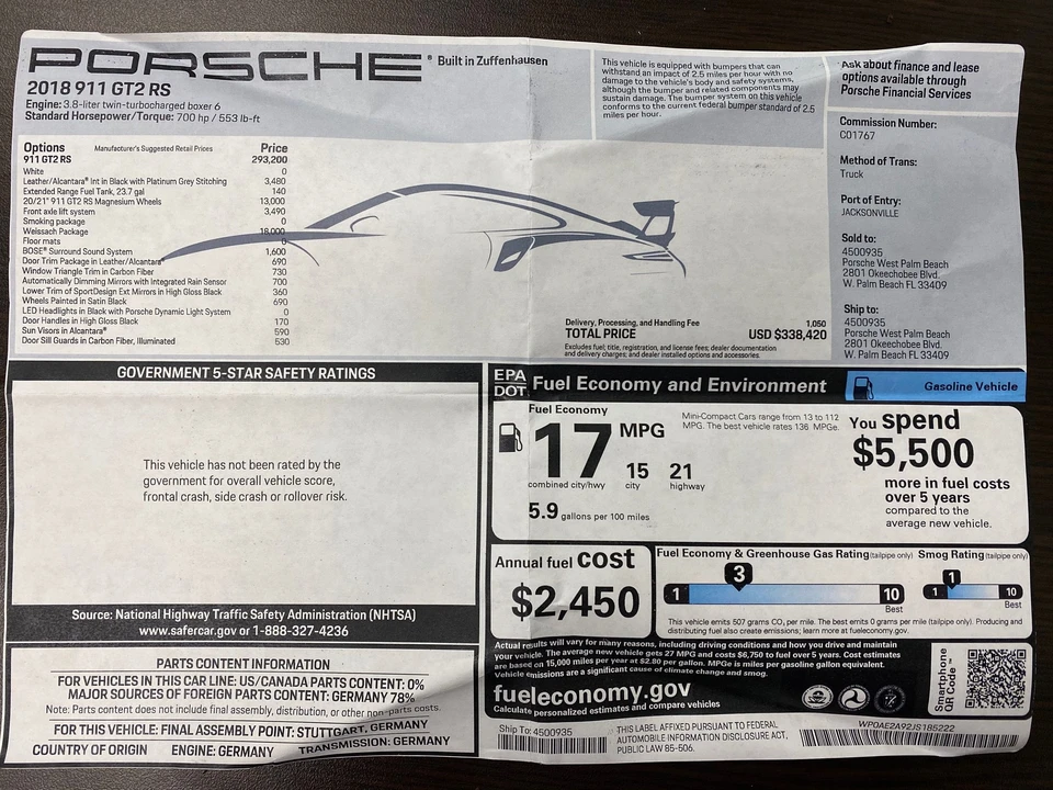 2018 Porsche 991 GT2 RS - Image 18 of 18