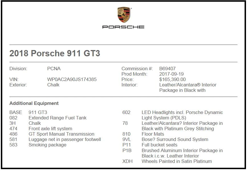 2018 Porsche 991 GT3 - Image 15 of 15