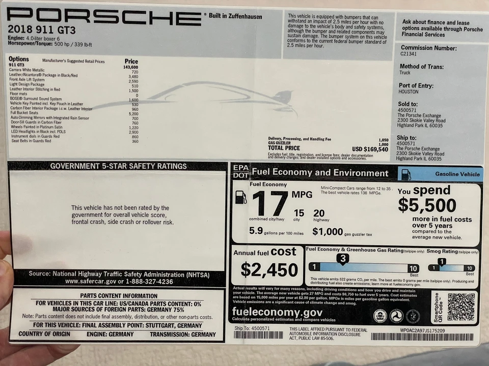 2018 Porsche 991 GT3 - Image 16 of 16