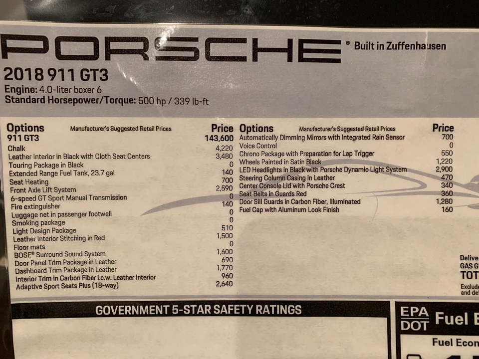2018 Porsche 991 GT3 - Image 7 of 8