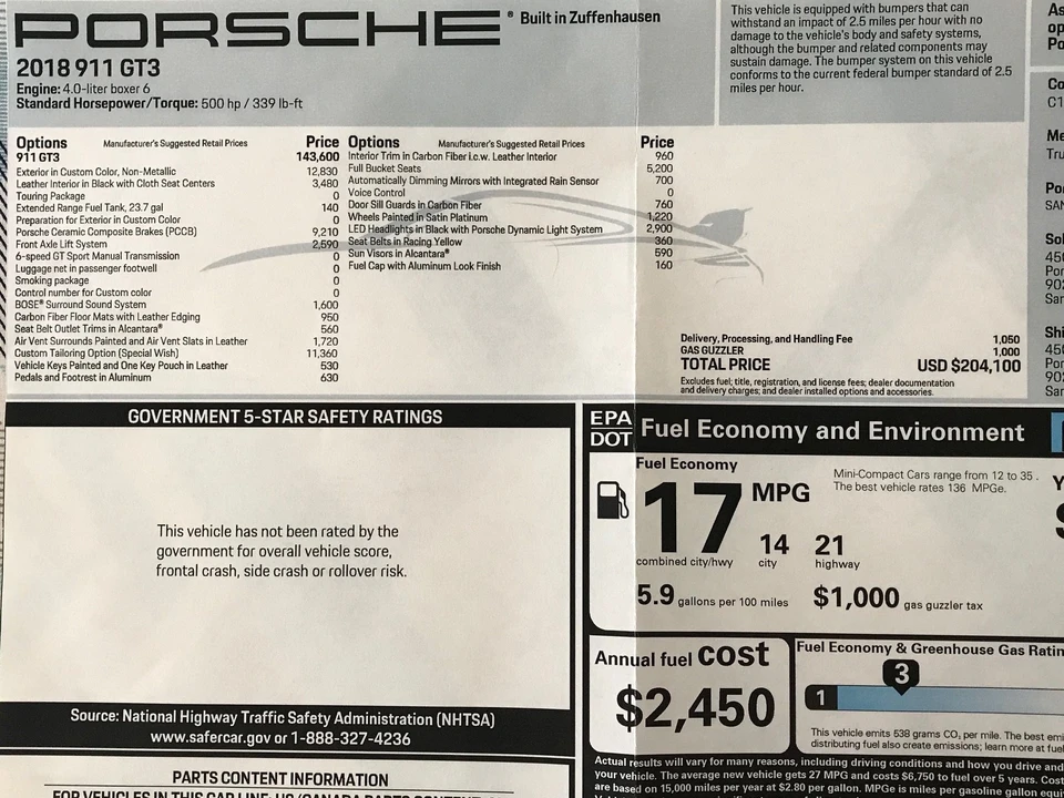 2018 Porsche 991 GT3 - Image 2 of 8