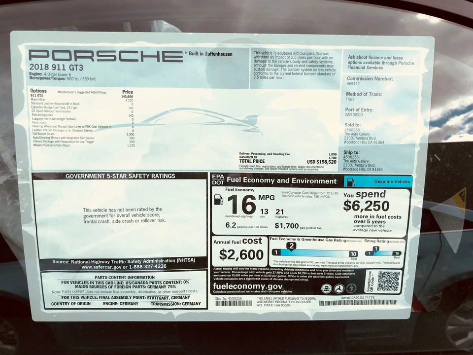 2018 Porsche 991 GT3 - Image 11 of 14