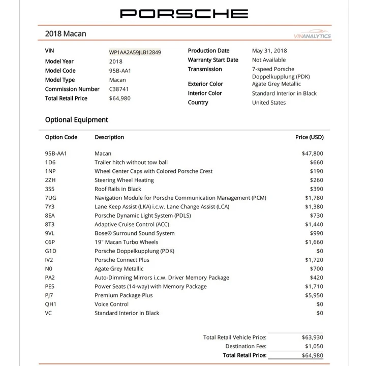 2018 Porsche Macan - Image 9 of 9