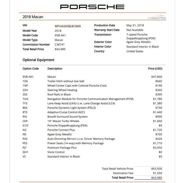 2018 Porsche Macan - Image 4 of 10