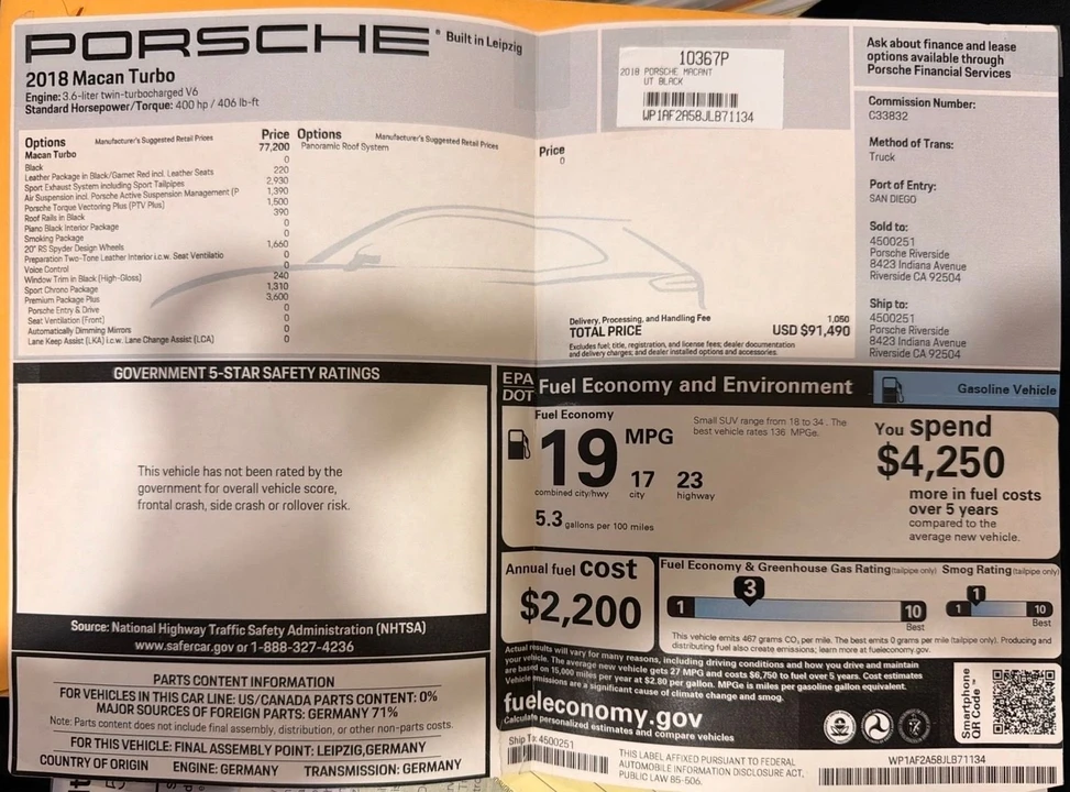 2018 Porsche Macan Turbo - Image 19 of 19