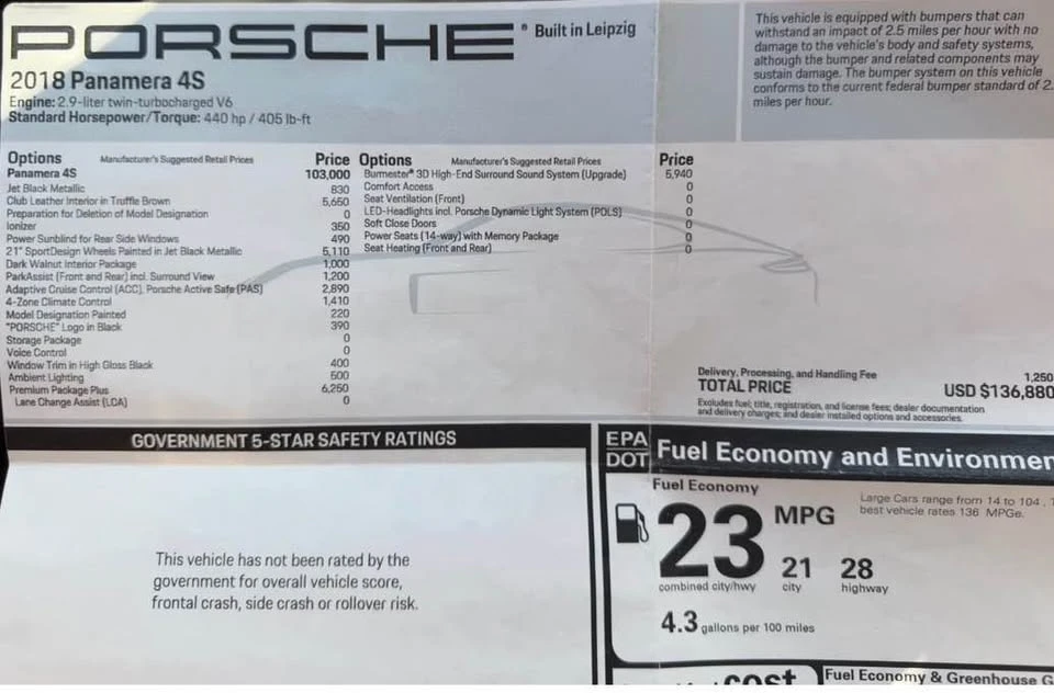 2018 Porsche 971 Panamera 4S - Image 18 of 18
