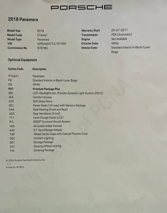 2018 Porsche 971 Panamera - Image 19 of 19