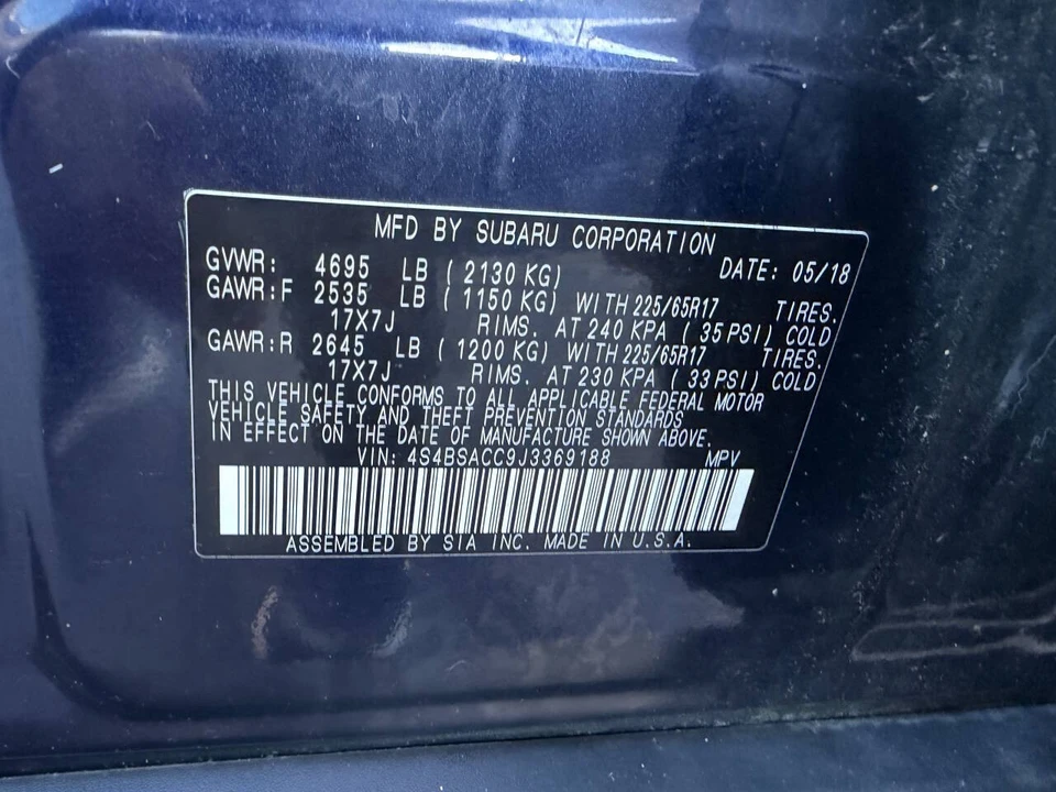2018 Subaru Outback 5th Gen - Image 18 of 21