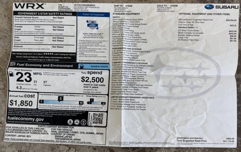 2018 Subaru Impreza WRX 4th Gen - Image 6 of 20