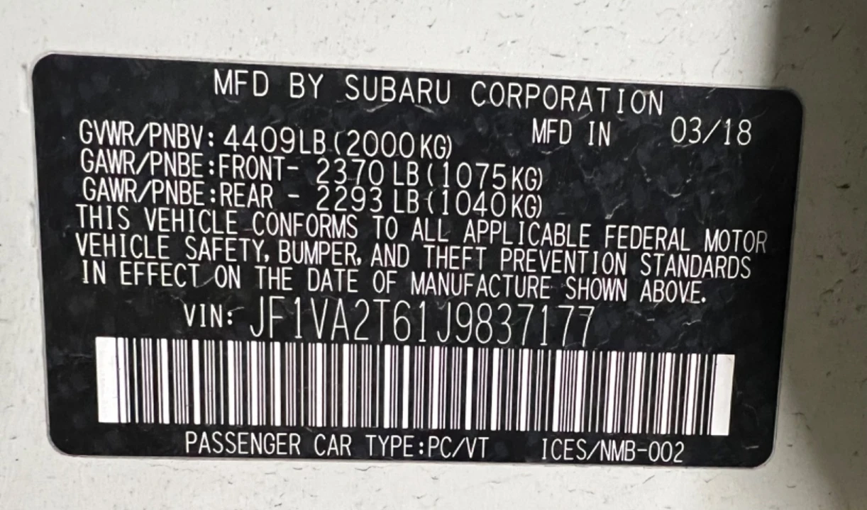 2018 Subaru Impreza 5th Gen - Image 11 of 12