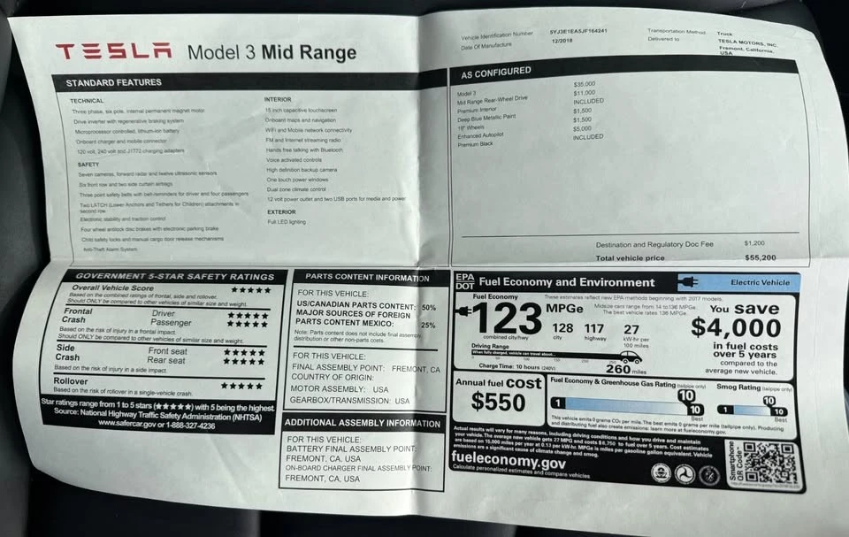 2018 Tesla Model 3 - Image 17 of 20
