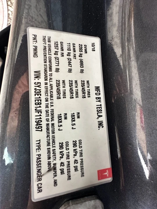 2018 Tesla Model 3 - Image 14 of 21