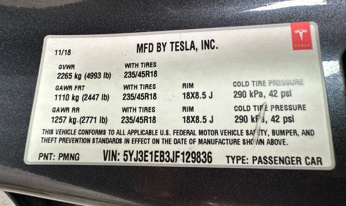 2018 Tesla Model 3 - Image 19 of 21