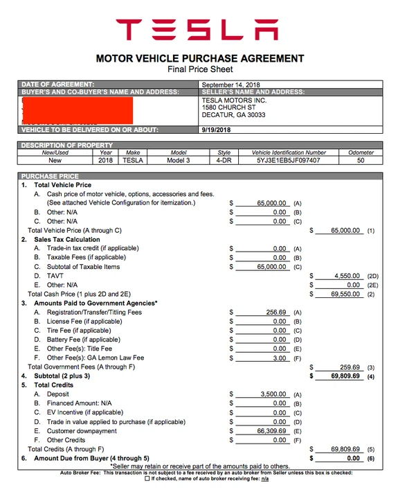 2018 Tesla Model 3 - Image 2 of 2