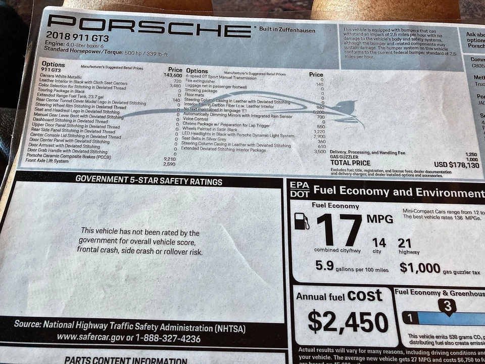2018 Porsche 991 GT3 - Image 2 of 6