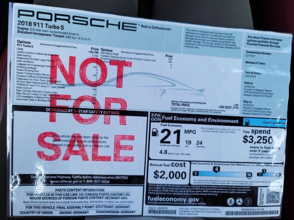 2018 Porsche 991 Turbo S - Image 6 of 10