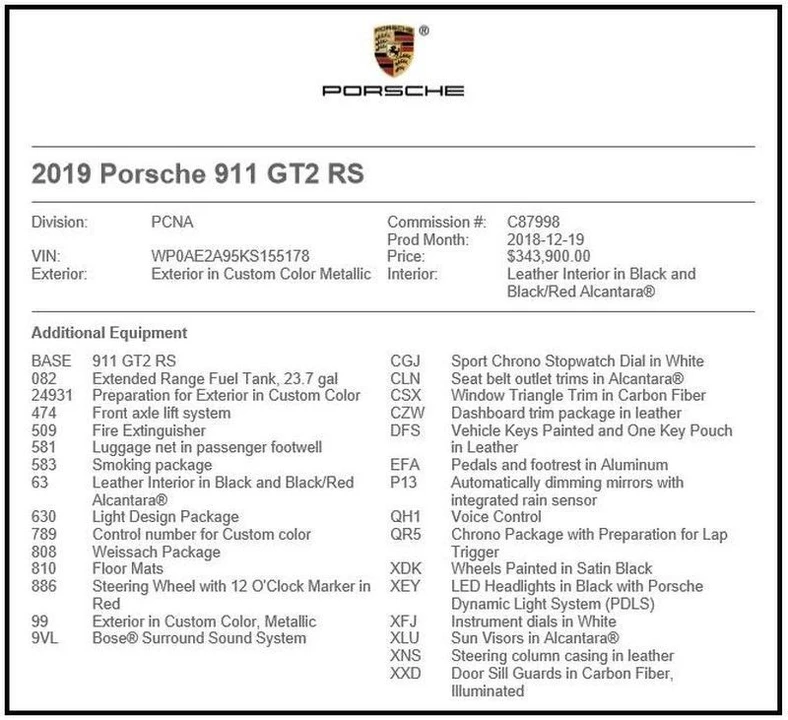 2019 Porsche 991 GT2 RS - Image 8 of 8