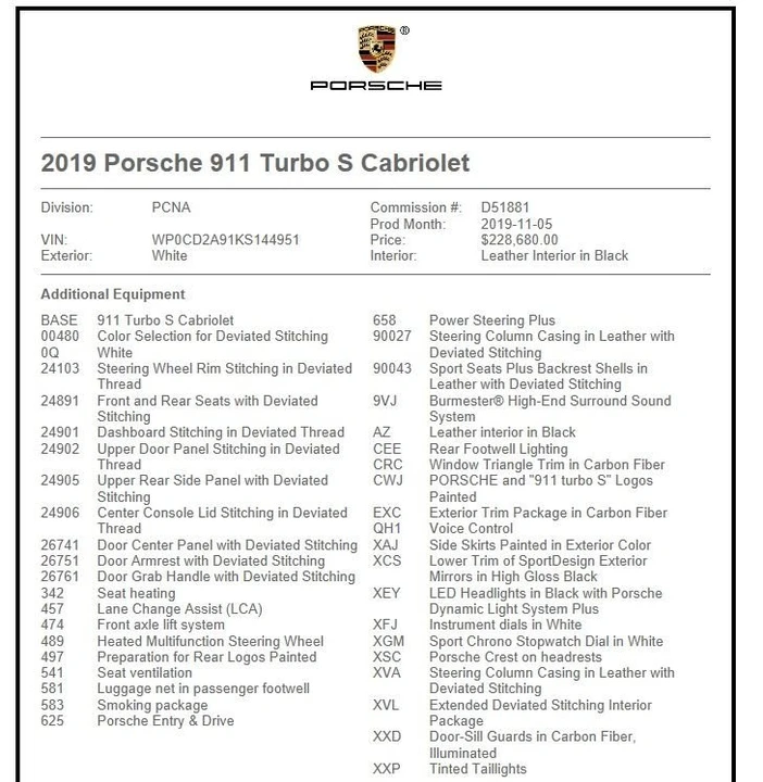 2019 Porsche 991 Turbo S - Image 7 of 7