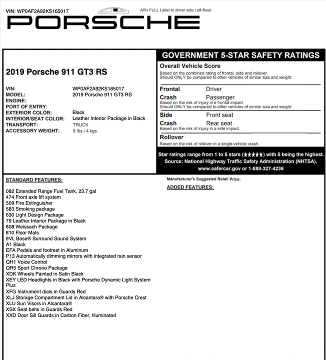 2019 Porsche 991 GT3 RS - Image 23 of 23