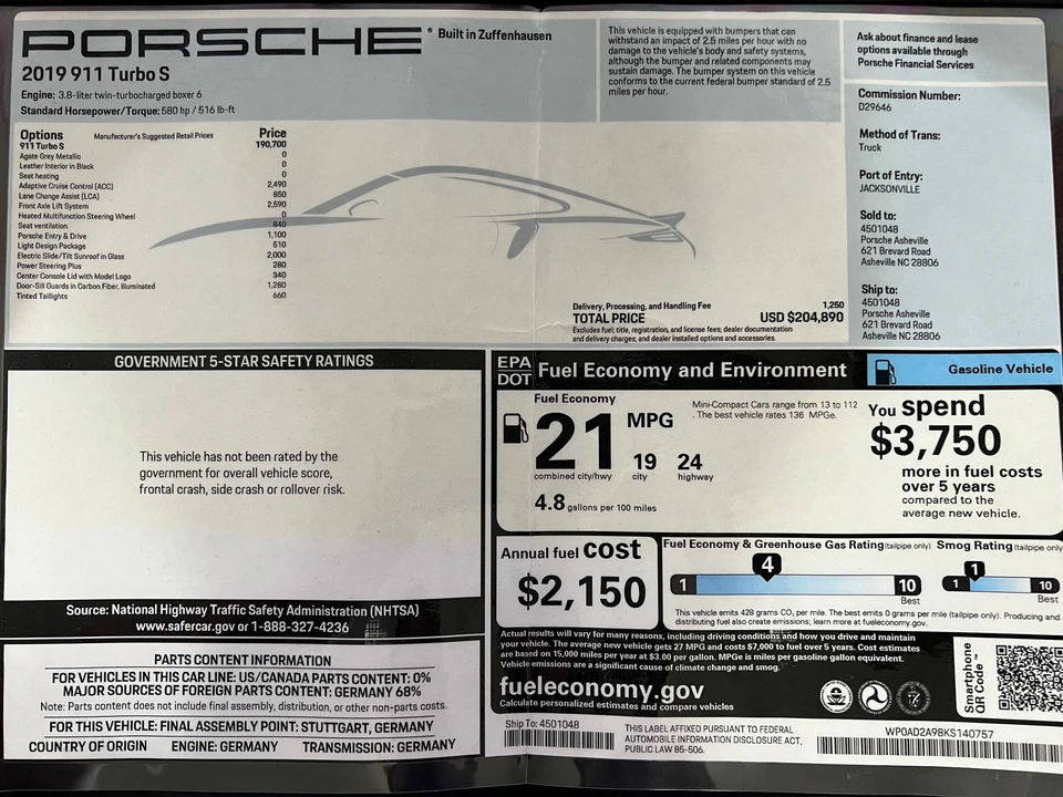 2019 Porsche 991 Turbo S - Image 4 of 8