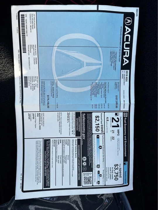 2019 Acura NC1 NSX - Image 18 of 19