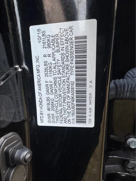 2019 Acura TLX 2nd Gen - Image 5 of 5