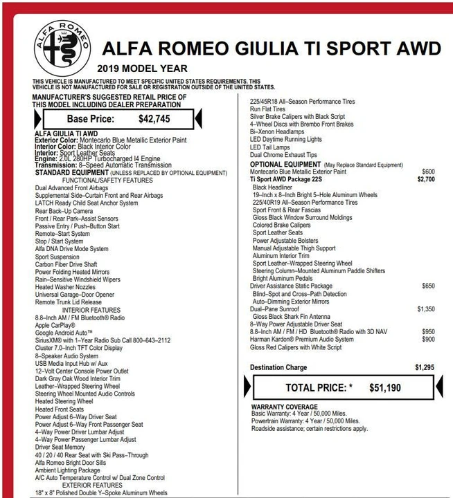 2019 Alfa Romeo Giulia - Image 2 of 14