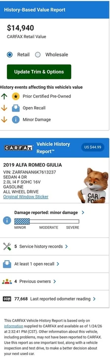 2019 Alfa Romeo Giulia - Image 10 of 10