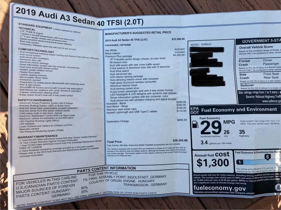 2019 Audi 8V A3 - Image 14 of 14