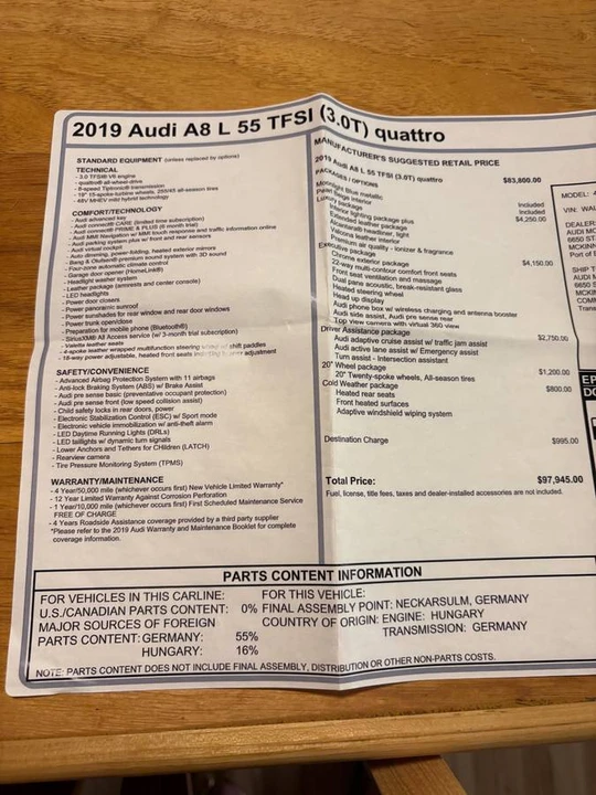 2019 Audi D5 A8 - Image 3 of 24