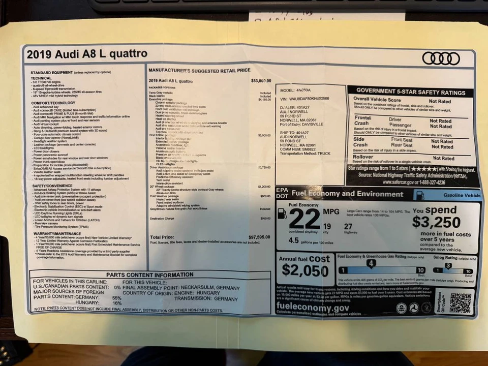 2019 Audi D5 A8 - Image 18 of 18
