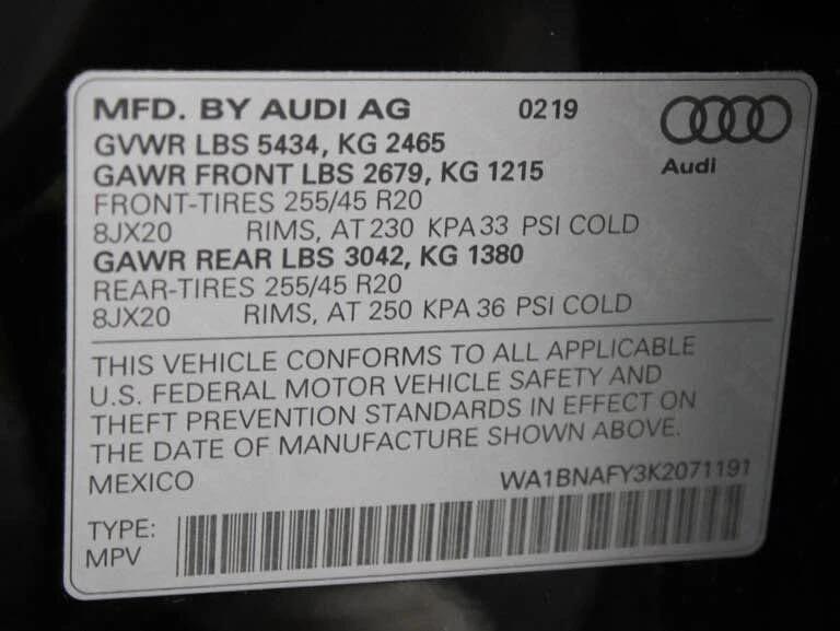 2019 Audi FY Q5 - Image 18 of 18