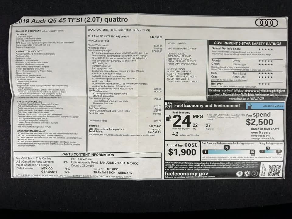 2019 Audi FY Q5 - Image 19 of 20