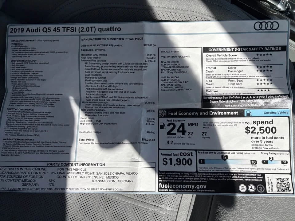 2019 Audi FY Q5 - Image 7 of 18