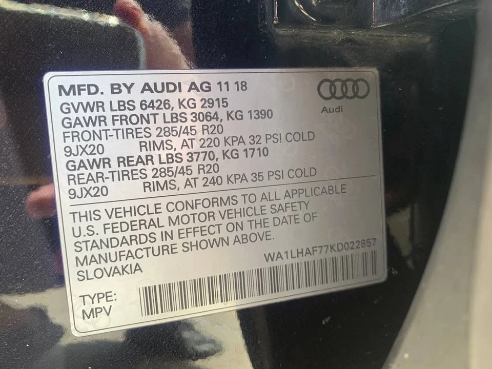 2019 Audi 4M Q7 - Image 20 of 20