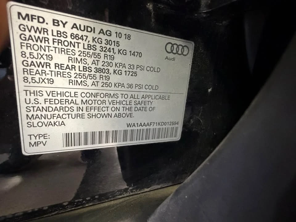 2019 Audi 4M Q7 - Image 14 of 14