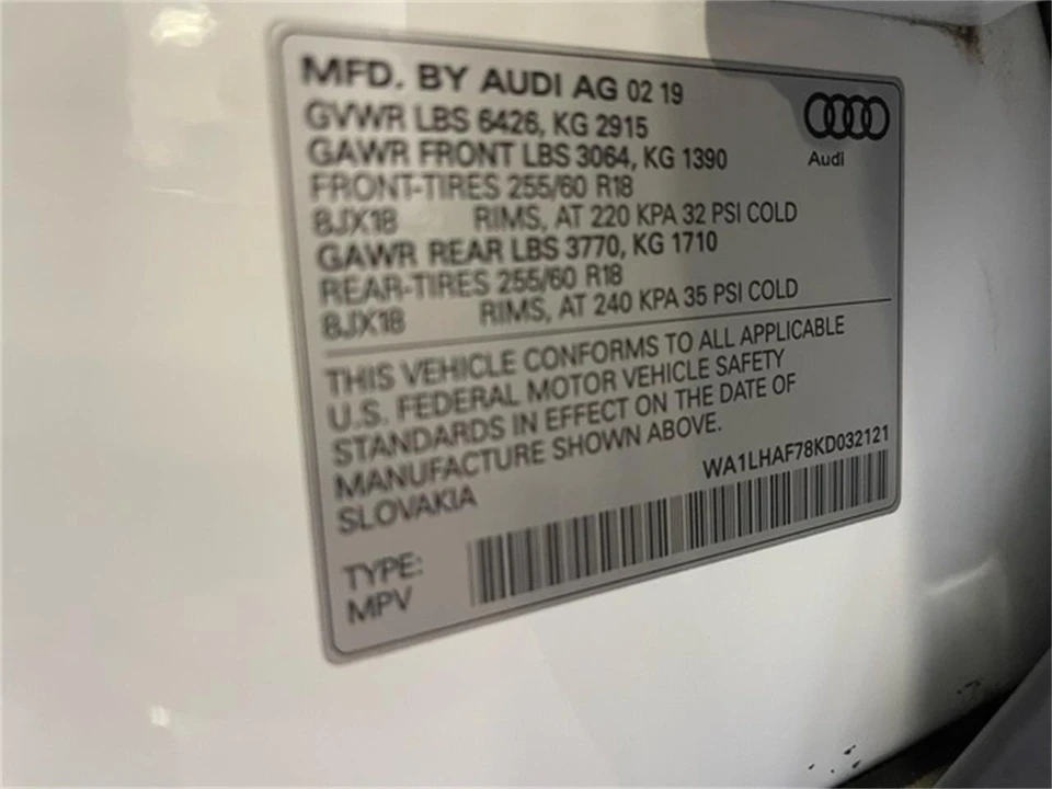 2019 Audi 4M Q7 - Image 19 of 31