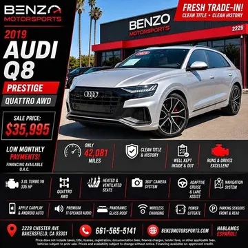 2019 Audi Q8 55 TFSI Prestige Sport Utility 4D
