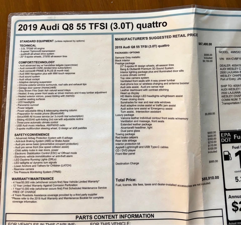 2019 Audi Q8 - Image 17 of 17