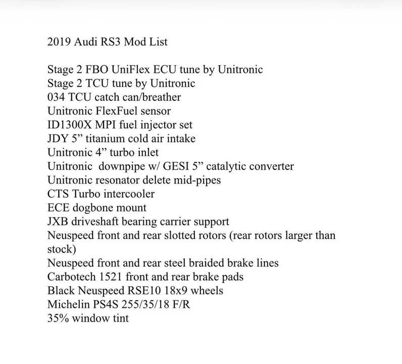 2019 Audi 8V RS3 - Image 13 of 13
