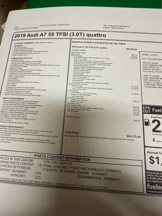 2019 Audi C8 A7 - Image 17 of 17