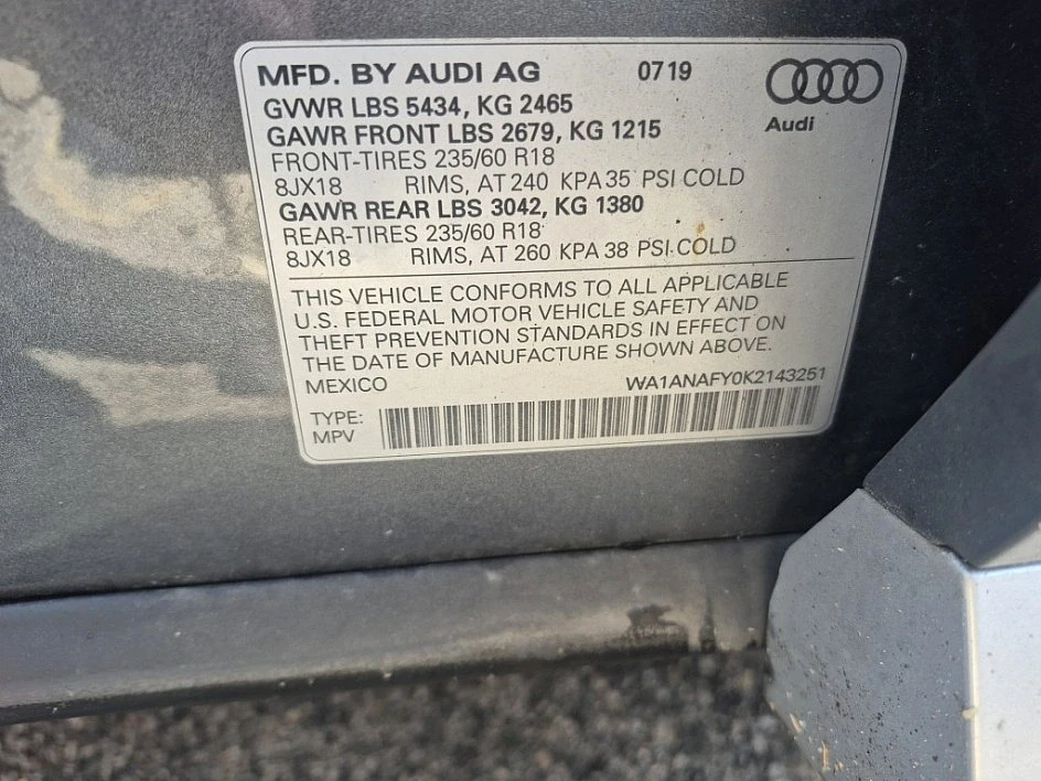 2019 Audi FY Q5 - Image 10 of 12