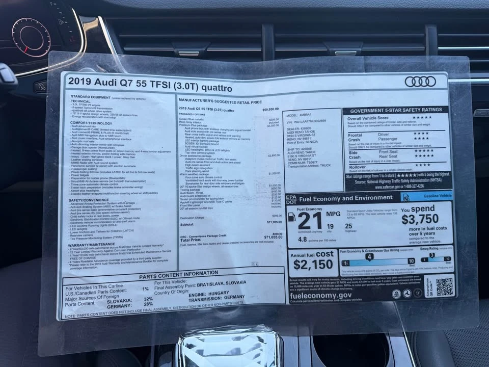 2019 Audi 4M Q7 - Image 8 of 19
