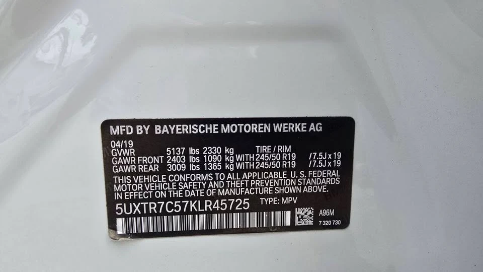 2019 BMW G01 X3 - Image 19 of 19