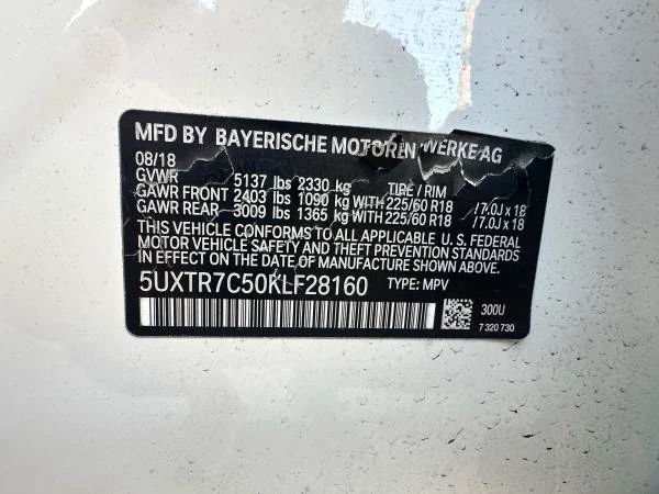 2019 BMW G01 X3 - Image 16 of 18