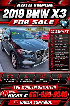 2019 BMW X3 sDrive30i Sport Utility 4D