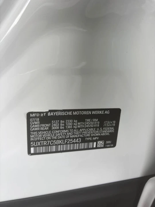 2019 BMW G01 X3 - Image 9 of 9