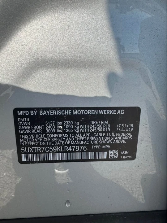 2019 BMW G01 X3 - Image 12 of 15