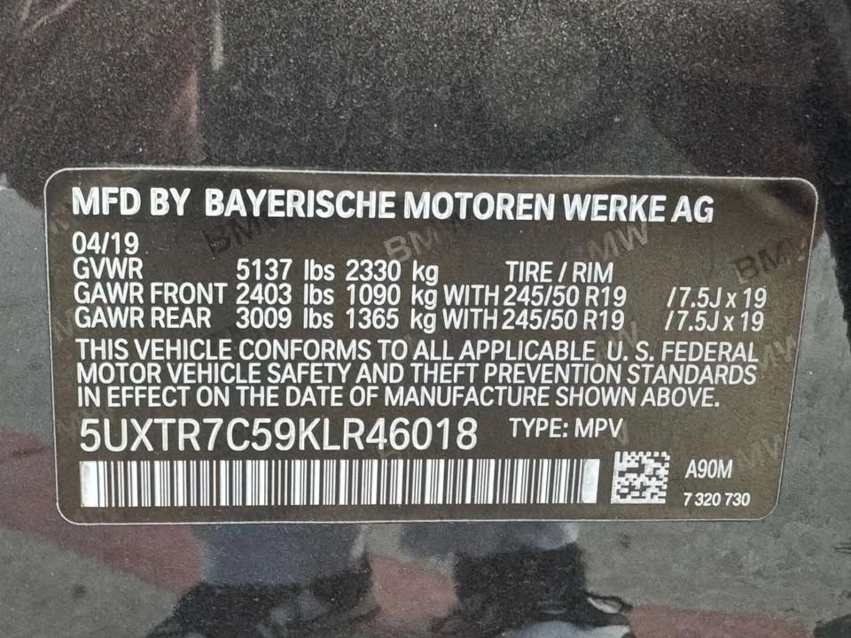 2019 BMW G01 X3 - Image 15 of 15