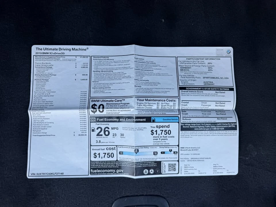 2019 BMW G01 X3 - Image 16 of 16